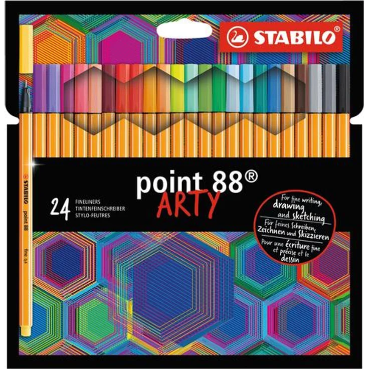Fineliner - STABILO point 88 - ARTY - 24er Pack - mit 24 verschiedenen Farben - Preisvergleich – Bild 1