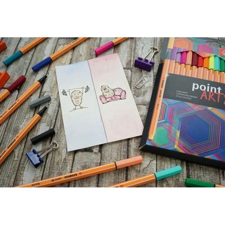 Fineliner - STABILO point 88 - ARTY - 24er Pack - mit 24 verschiedenen Farben - Preisvergleich – Bild 6