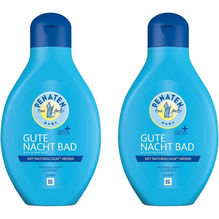Penaten Kleine Helfer Gute Nacht Bad 400ml/Baby Badezusatz- Hilft Babys besser zu schlafen/Mit NaturalCalm Aroma 2 x 400ml