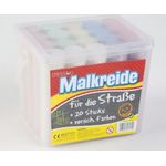 BESTTOY Bunte Straßenmalkreide, 20 Stück – Ideal für Kinder, extra dicke Kreidestifte für draußen
