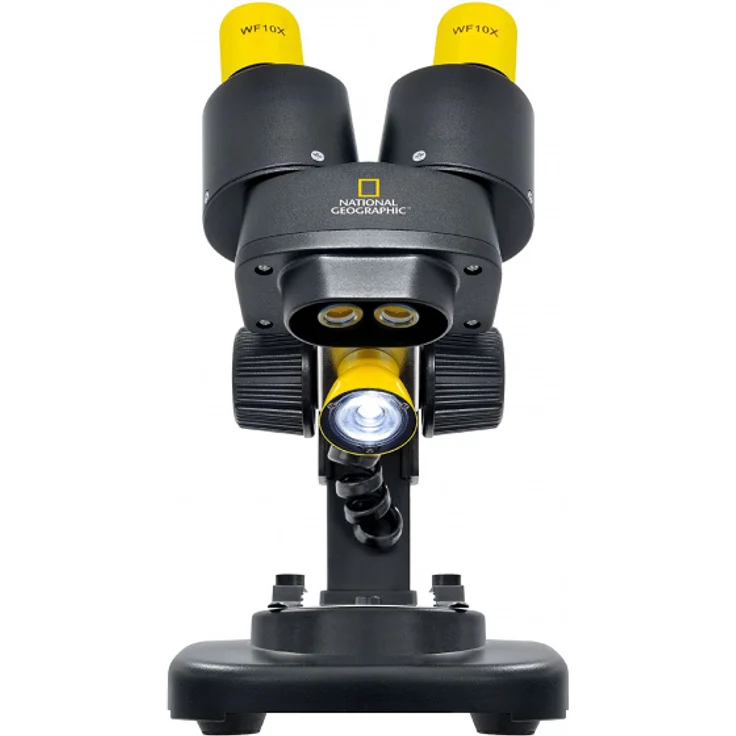 National Geographic 9119000 Optisches Mikroskop Schwarz Gelb 20x LED CE Akku – Bild 2