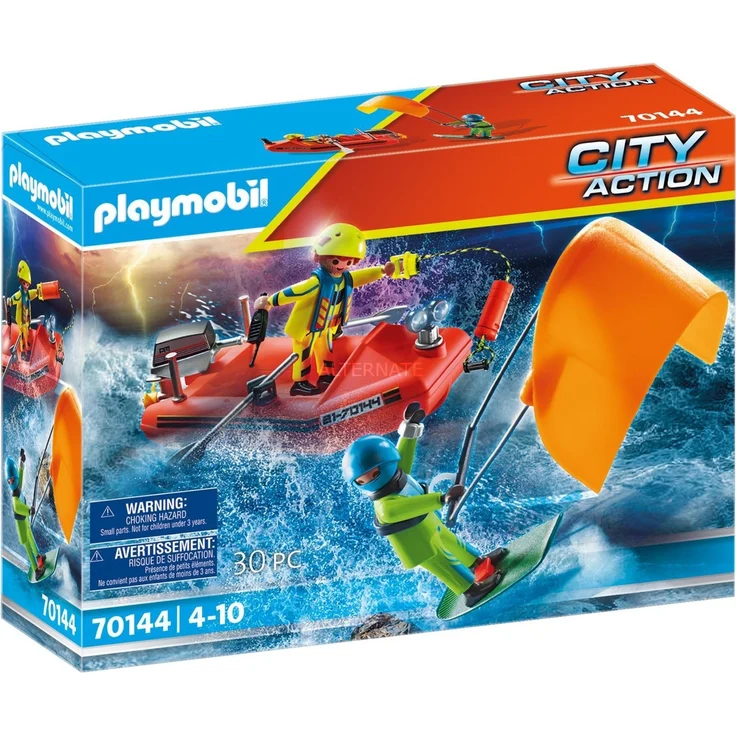 Playmobil City Action 70144 'Seenot: Kitesurfer-Rettung mit Boot', 30 Teile, ab 4 Jahren – Bild 1