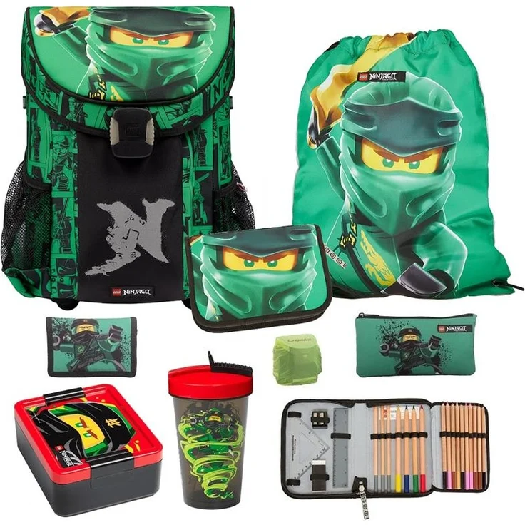 Lego Ninjago Schulranzen Set 8tlg. EASY GOLDEN POWER Ranzen 1. Klasse mit Federmappe Brotdose und Trinkflasche – Bild 2