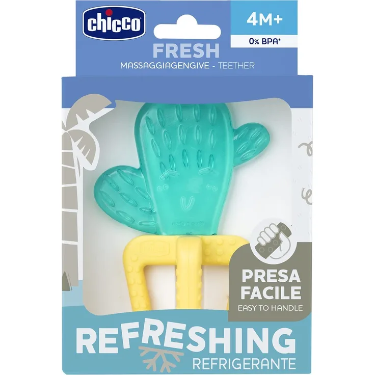 Chicco Beißring Fresh&Relax 3D-Kaktus, 4M+, gefüllt mit sterilem Wasser