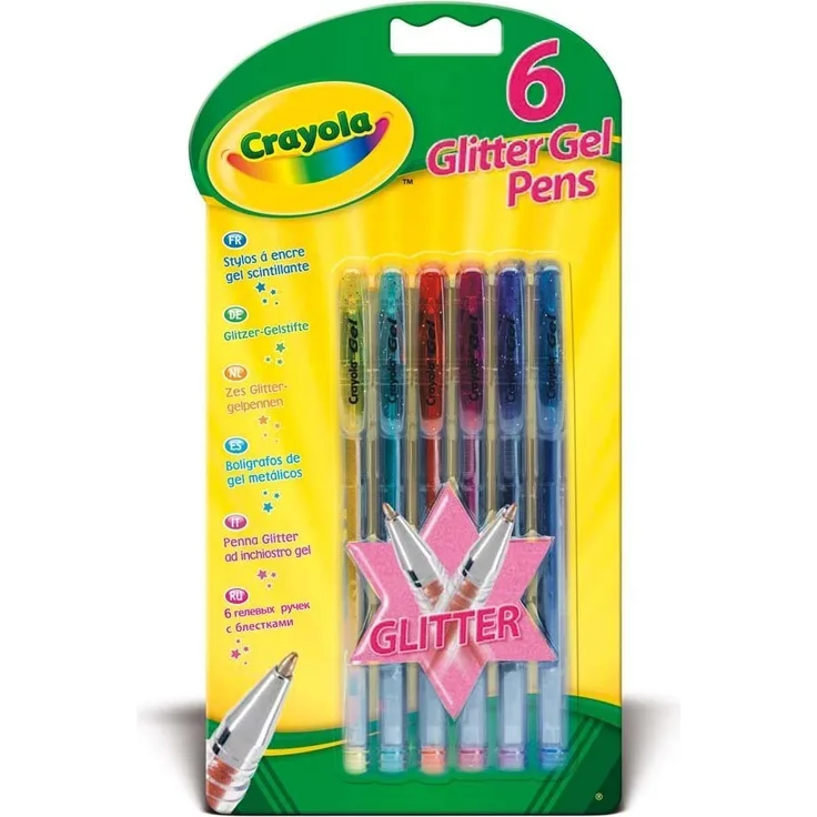 Crayola Gel Pens Gelstift mit Kugelmine glitzer 6 Stück