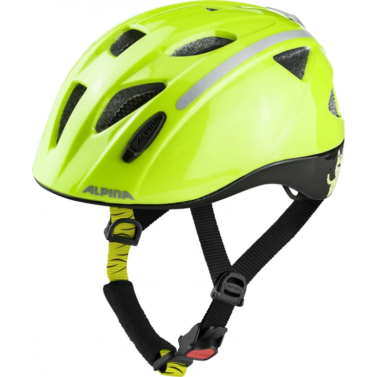 Alpina Kids Ximo Flash Be Visible Reflection, Größe 45 - 49 cm - Fahrradhelm, Farbe Gelb – Bild 1