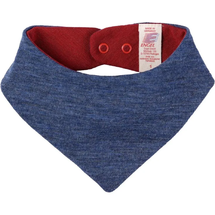 Engel Baby-Halstuch, Feinripp, IVN BEST in blau melange, Größe 1