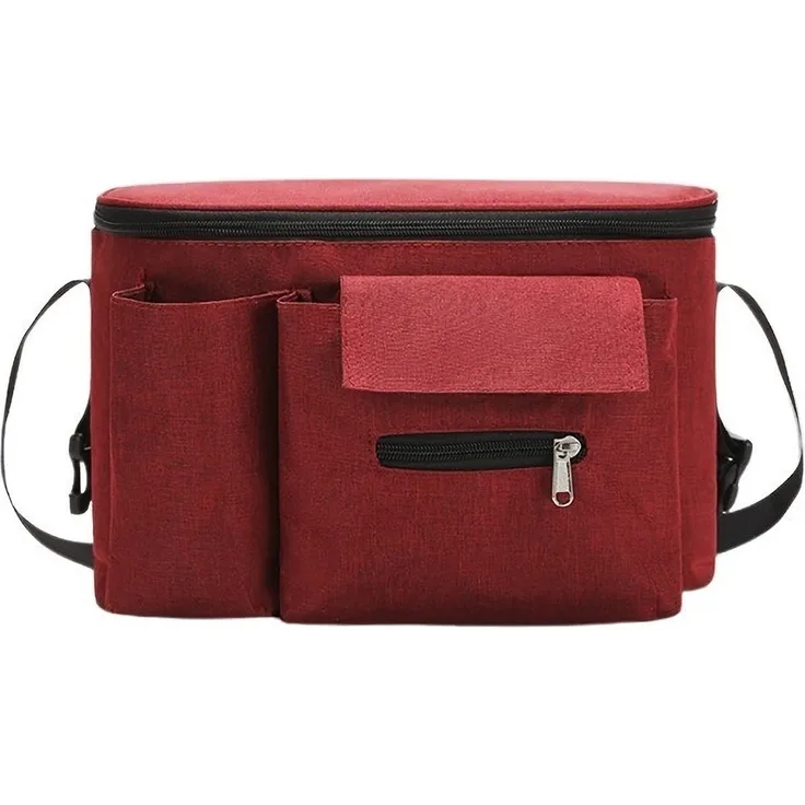 König Design Kinderwagen Organizer Kinderwagentasche Buggy Tasche Getränkehalter Wickeltasche (Rot)