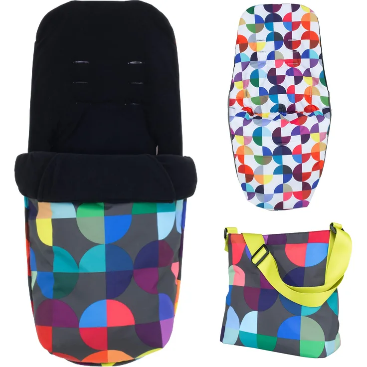 Cosatto Giggle 2 in 1 Zubehörpaket - Wickeltasche & Ganzjahresfußsack, Kaleidoskop