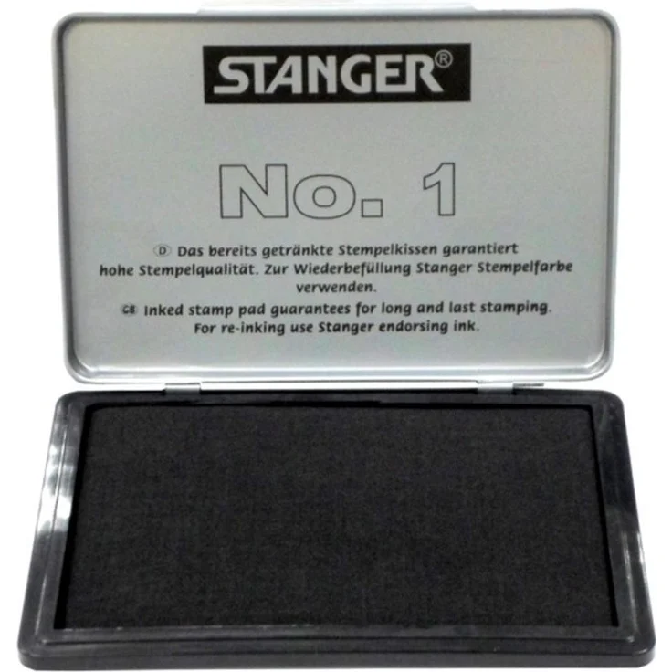 Stanger - Stempelkissen 145 x 100 mm schwarz im Metallgehäuse