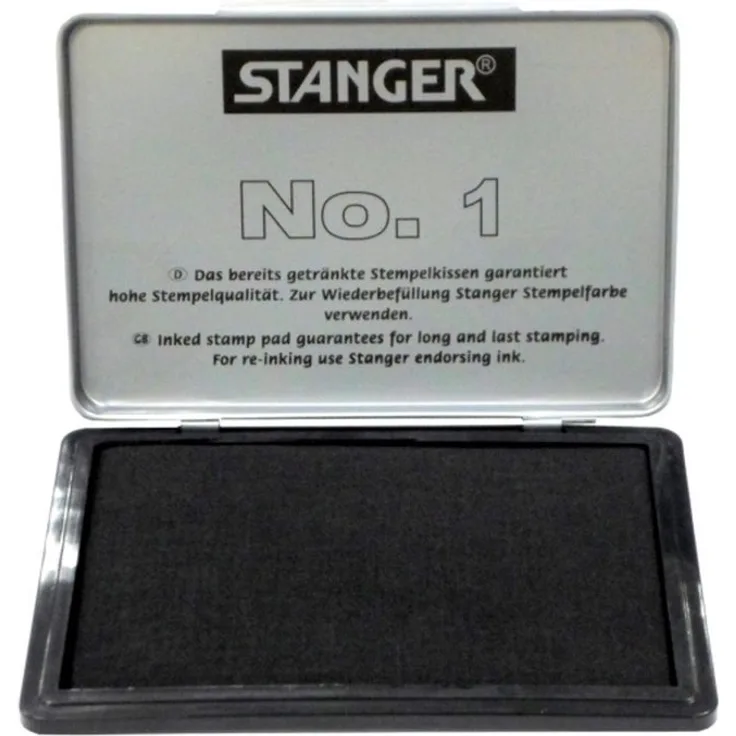 Stanger - Stempelkissen 145 x 100 mm schwarz im Metallgehäuse