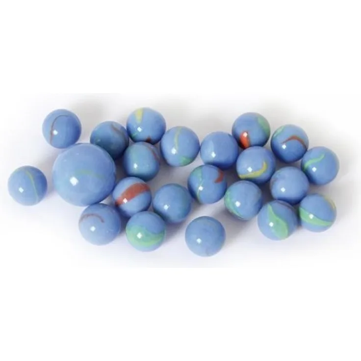 Bartl Murmel-Set blau 20 kleine (16 mm) Murmeln und eine große (21 mm) Murmel Murmelspiel