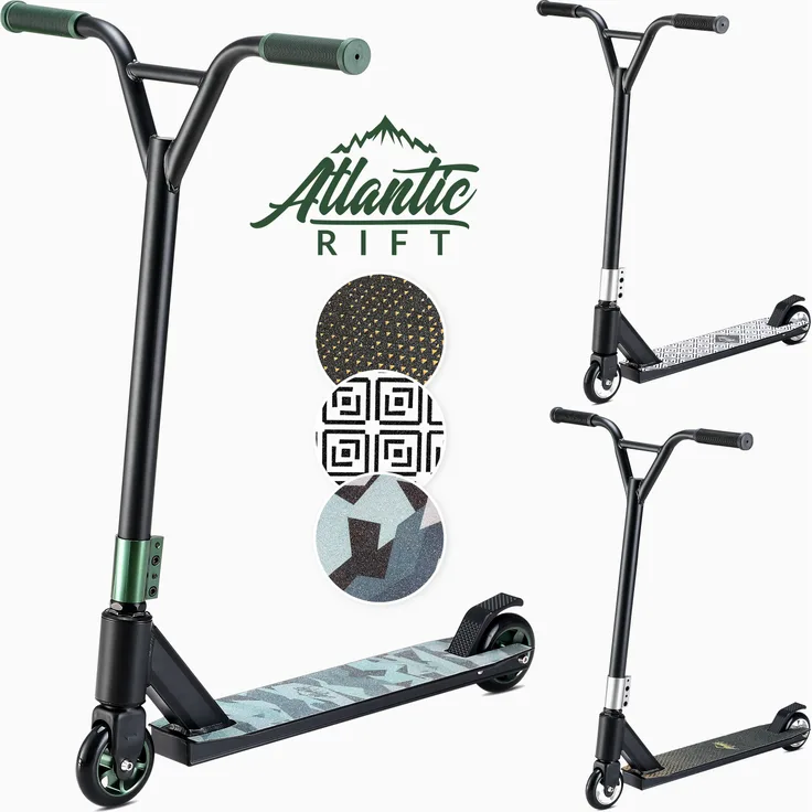 Sportana Stunt Scooter 100mm PU-Rollen 360° Lenker ABEC 9 City Trick Roller Kickscooter Griptape Kinder Erwachsene Aluminum Chassis