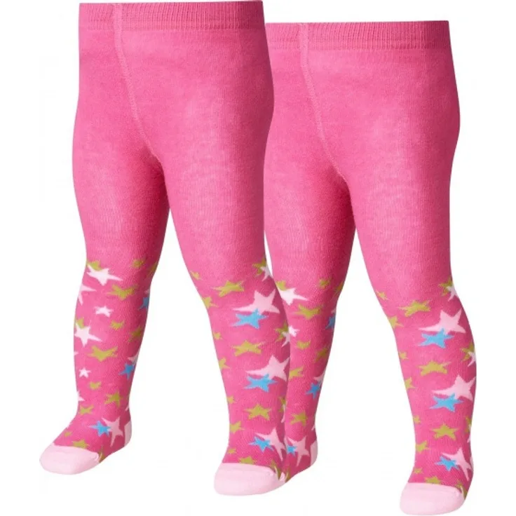 Playshoes strumpfhose Sterne Mädchen Baumwolle rosa 2 Stück mt 74/80
