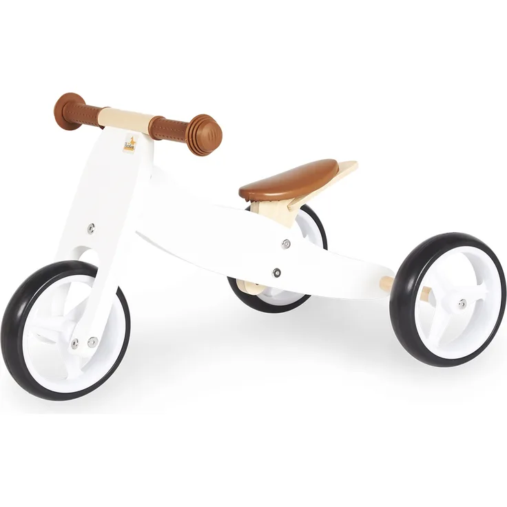 Pinolino 'Charlie' Mini-Laufdreirad, weiß/natur aus massiver Birke, geeignet für Kinder ab 1,5 Jahren