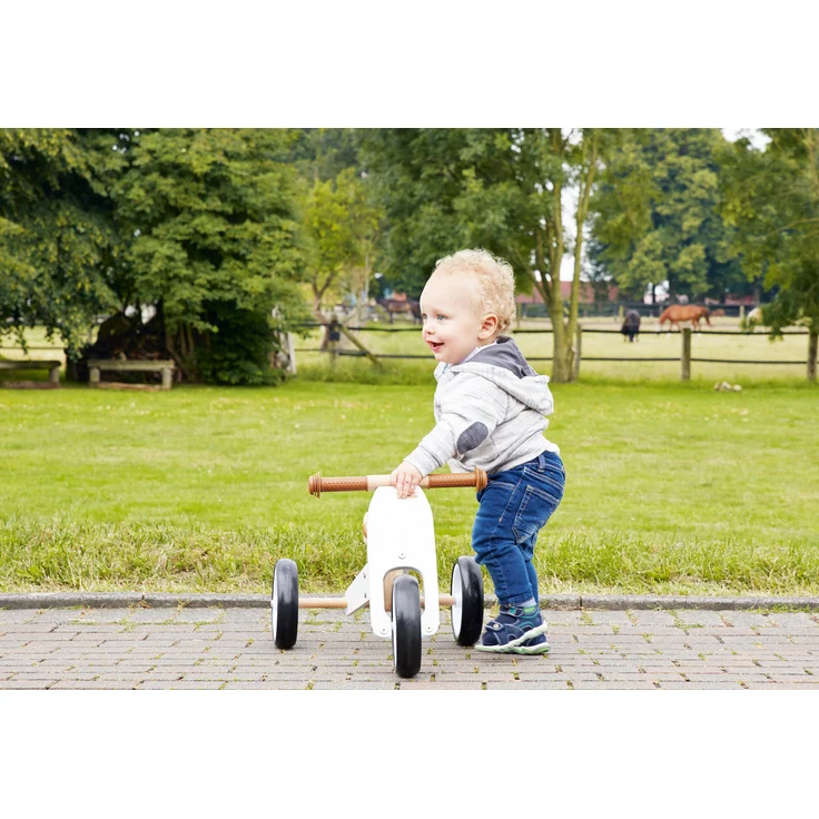 Pinolino 'Charlie' Mini-Laufdreirad, weiß/natur aus massiver Birke, geeignet für Kinder ab 1,5 Jahren – Bild 4