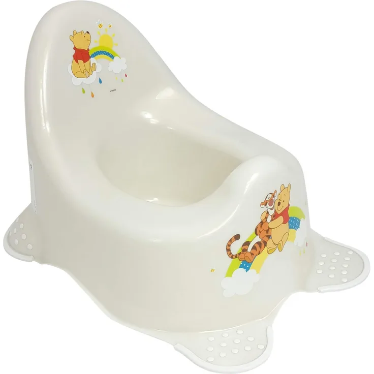Perl Premium Töpfchen Disney Winnie Puuh für Babys und Kinder stabiler Babytopf mit Anti-Rutsch-Funktion perl weiß mit einzigartiger Maserung individueller angenehmer Glitzereffekt