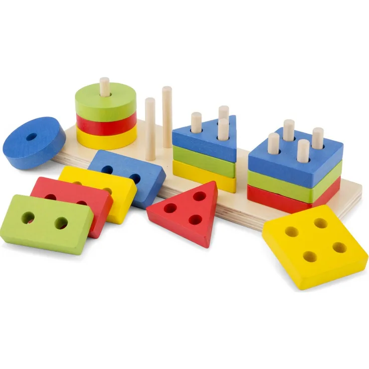 New Classic Toys Stapelpuzzle geometrische Formen Holz