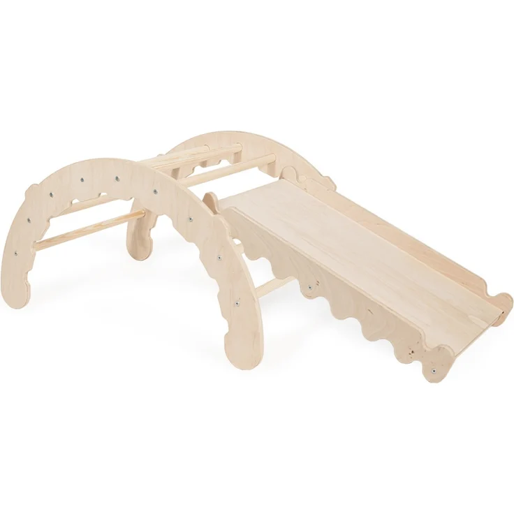 MAMOI® Klettergerüst indoor für Kinder | Kletterbogen mit Rutsche | Triangle Gym | Wippe Holz | Triangle Gym Dreieck | Kletterdreieck für Kinderzimmer | CE | 100% ECO | Made in EU – Bild 6