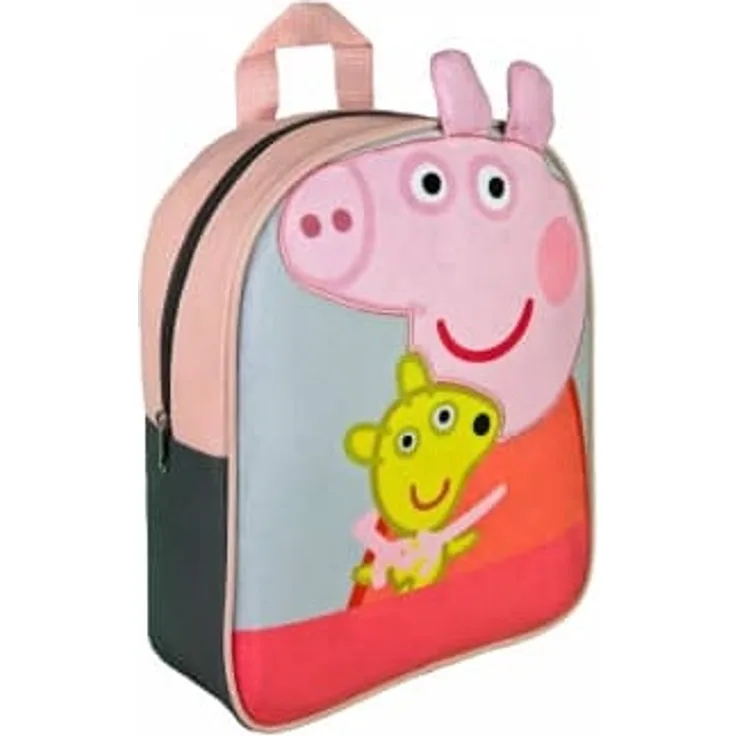 Peppa Wutz - Plüsch-Rucksack - rosa/grau