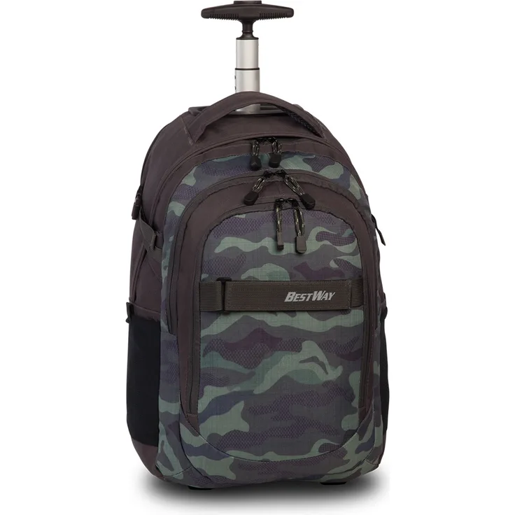 Bestway 2 Rad Rucksack Trolley Schultrolley Schulranzen mit Rollen Camouflage