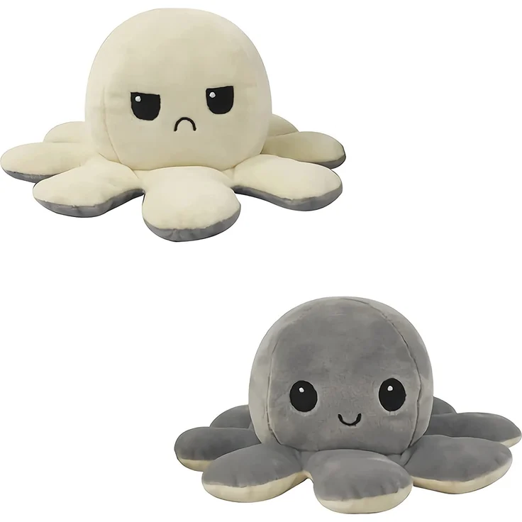 Oktopus Reversible Rainbow Kuscheltier Wende Plüschtier Octopus groß 20 cm doppelseitiger Flip Spielzeug Geschenkidee Die Farben sind unsortiert und Nicht wählbar – Bild 2