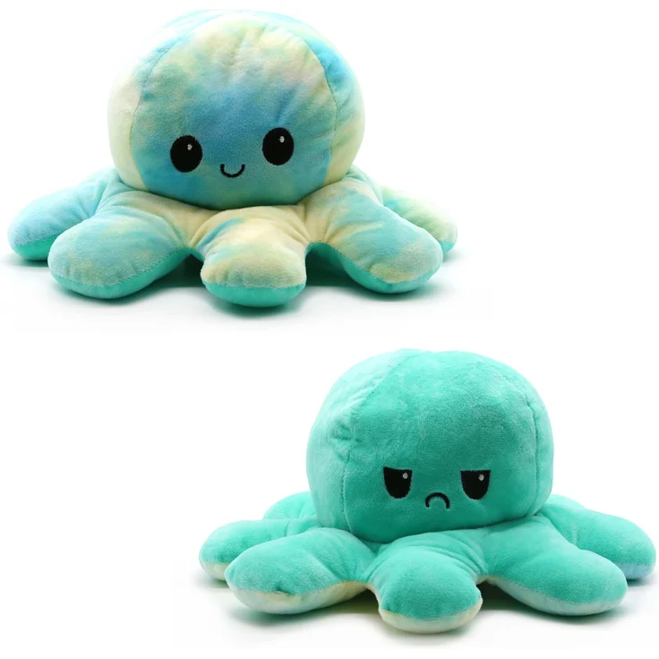Oktopus Reversible Rainbow Kuscheltier Wende Plüschtier Octopus groß 20 cm doppelseitiger Flip Spielzeug Geschenkidee Die Farben sind unsortiert und Nicht wählbar – Bild 4