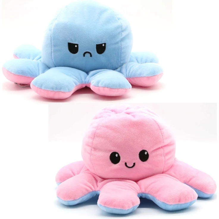 Oktopus Reversible Rainbow Kuscheltier Wende Plüschtier Octopus groß 20 cm doppelseitiger Flip Spielzeug Geschenkidee Die Farben sind unsortiert und Nicht wählbar – Bild 7