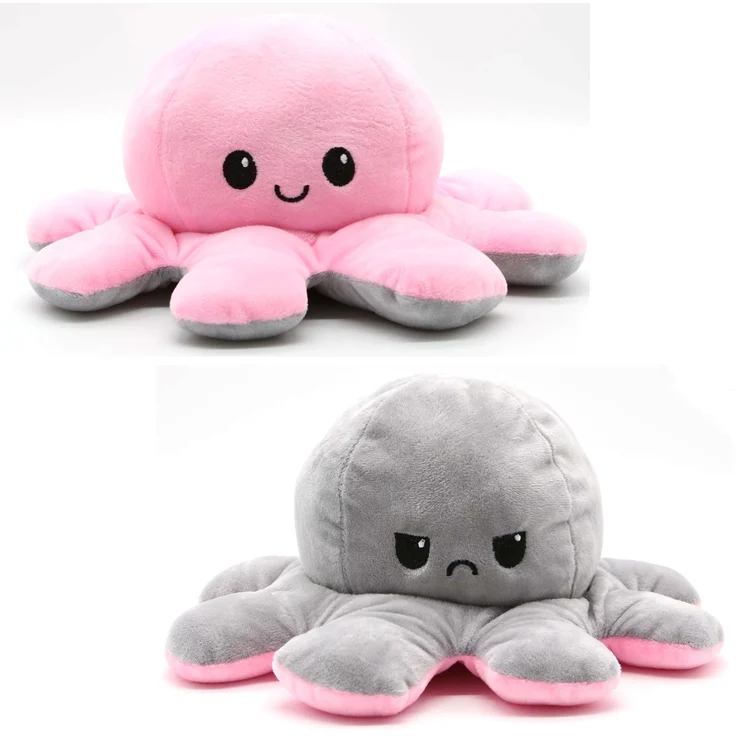 Oktopus Reversible Rainbow Kuscheltier Wende Plüschtier Octopus groß 20 cm doppelseitiger Flip Spielzeug Geschenkidee Die Farben sind unsortiert und Nicht wählbar – Bild 9
