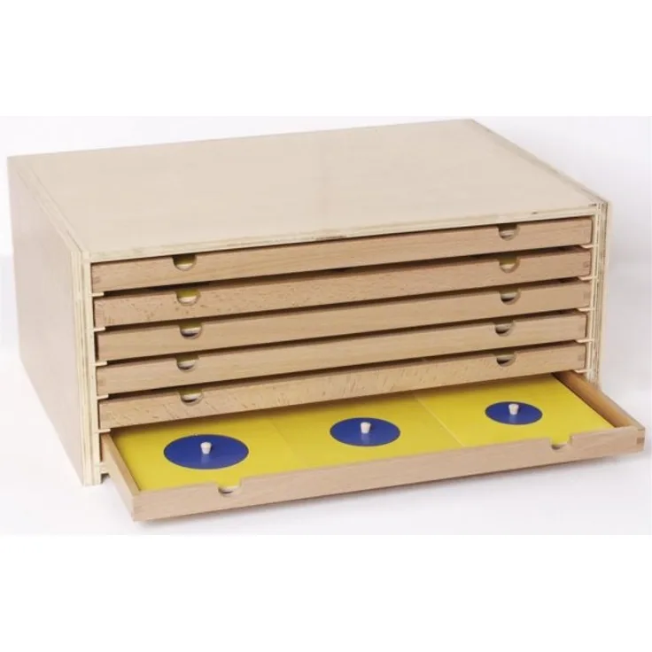 Montessori Geometrische Kommode, Hölzerne Kommode mit sechs Schubladen, NEU