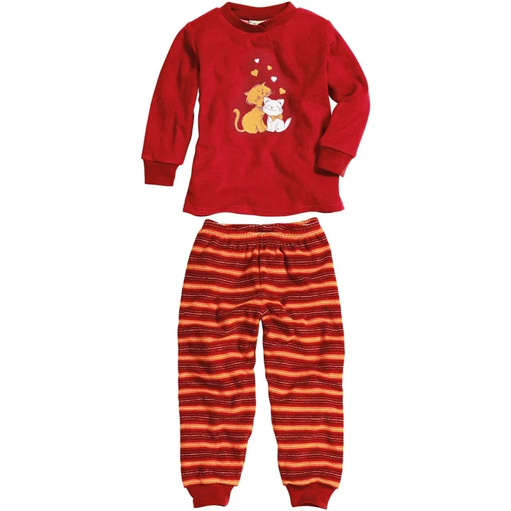 Playshoes pyjama Katzen rot Mädchen Größe 86 – Bild 1