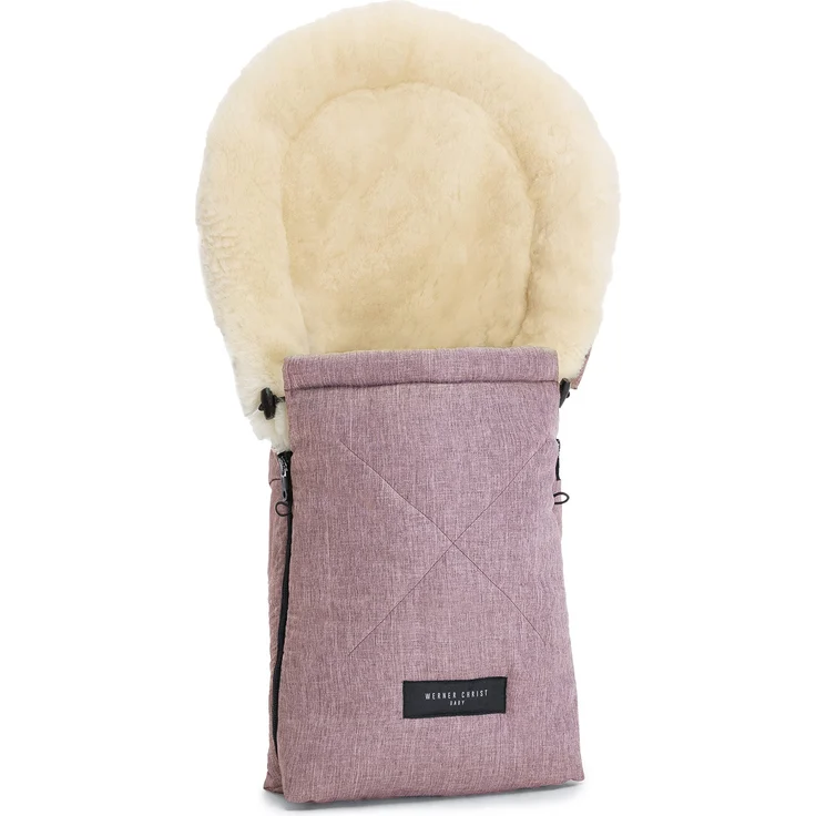 Lammfell-Fußsack OSLO für Babywanne von WERNER CHRIST BABY – universal Winterfußsack aus medizinischem Fell, für Tragetasche, Babyschale & Kinderwagen, in rot, blau, braun, schwarz, rosa, grau (Rosé) - Preisvergleich – Bild 1