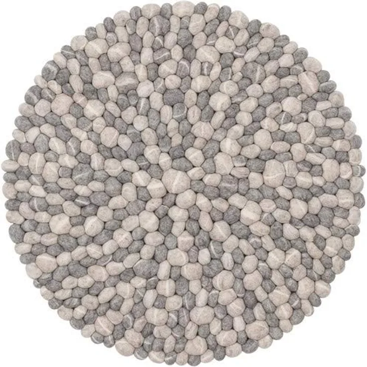 myfelt 'Ernie' Filzkugelteppich 50 cm grau