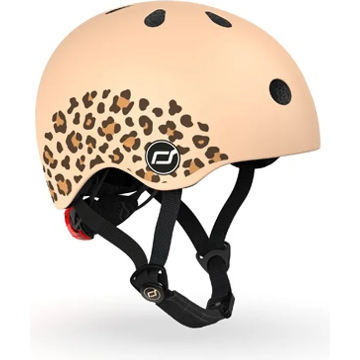 Kinder Helm, "Graphic Leopard" einstellbar XXS bis S, für Kinder KU von 45 bis 51 cm, Scoot and Ride