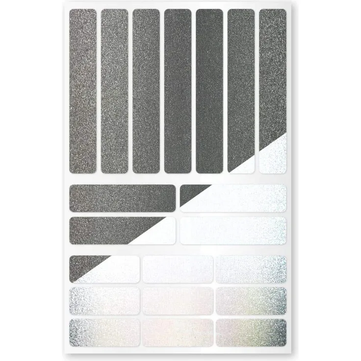 reflexsticker in metallic-matt Edition – versch. Motive und Farben – selbstklebende Reflektoren-Aufkleber – Bogenmaß L (16 x 10,5 cm) - für Textilien, Kleidung, Ranzen, Helme etc (Motiv #1, schwarz)