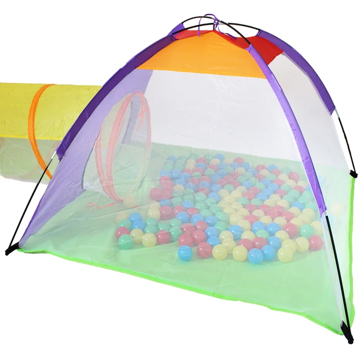 KIDUKU Kinderspielzelt Bällebad Pop Up Spielzelt Iglu Spielhaus + Krabbeltunnel + 200 Bälle + Tasche, für drinnen und draußen - Preisvergleich – Bild 7