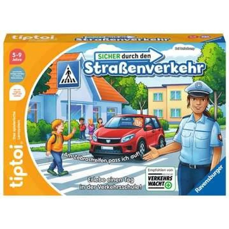 Ravensburger tiptoi Spiel 00173 - Sicher im Straenverkehr - Lernspiel ab 4 Jahren, lehrreiches Verkehrsspiel fr Jungen und Mdchen, fr 1-4 Spieler – Bild 1
