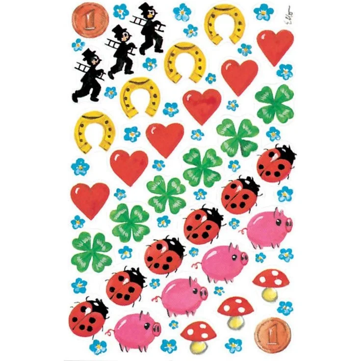 Glücks Papier Sticker Marienkäfer – Bild 1