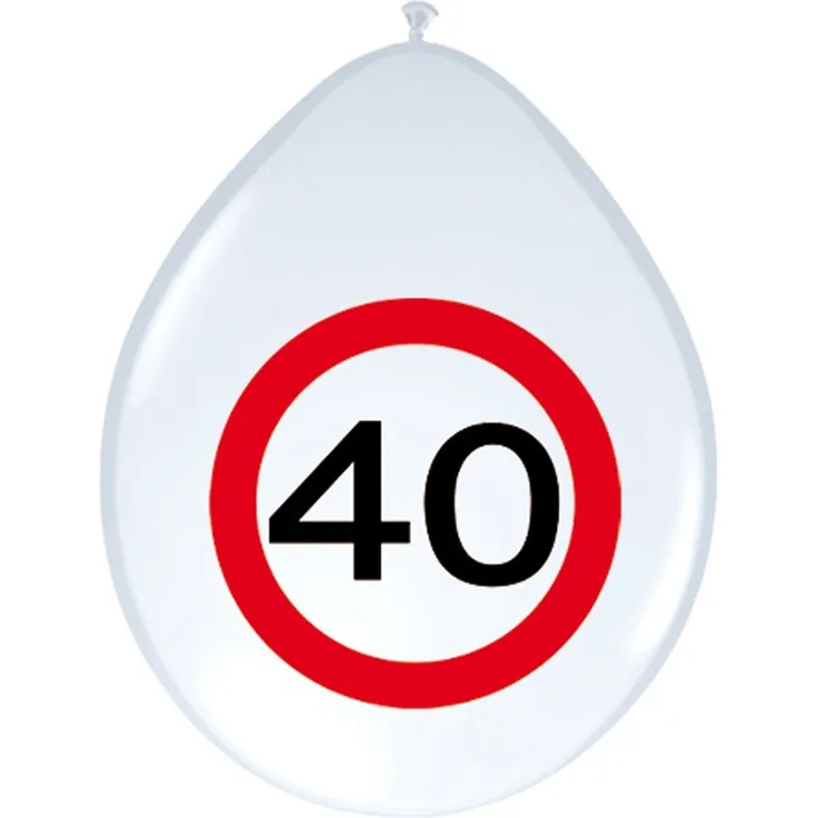 8 Stück Luftballons Verkehrsschild 40