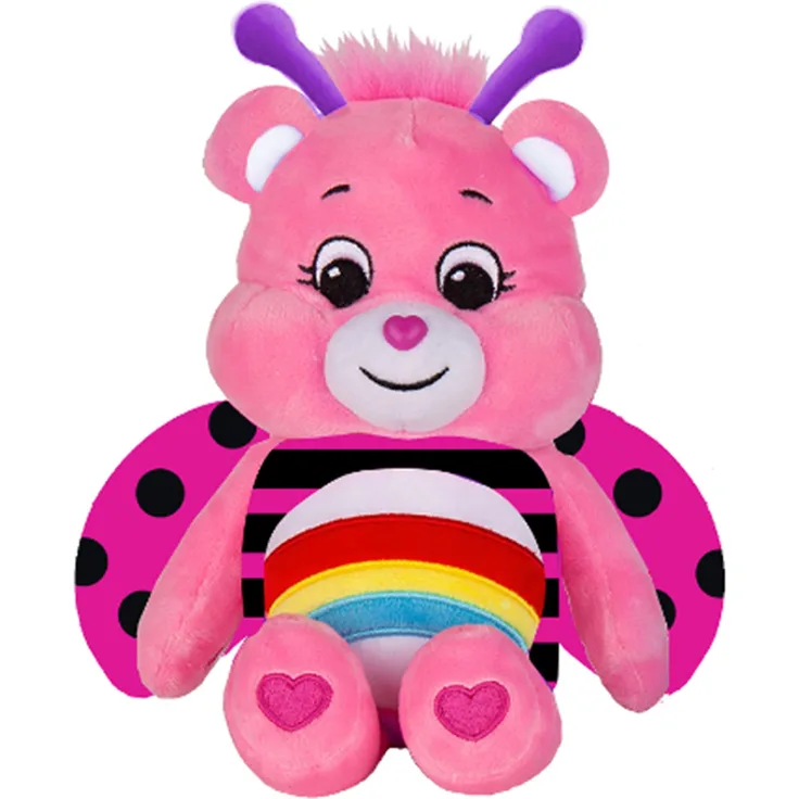 Basic Fun 22321 Care Bean Plüsch-Lady Bug Cheer Bear Spielzeug, Mehrfarbig, 22,9 cm