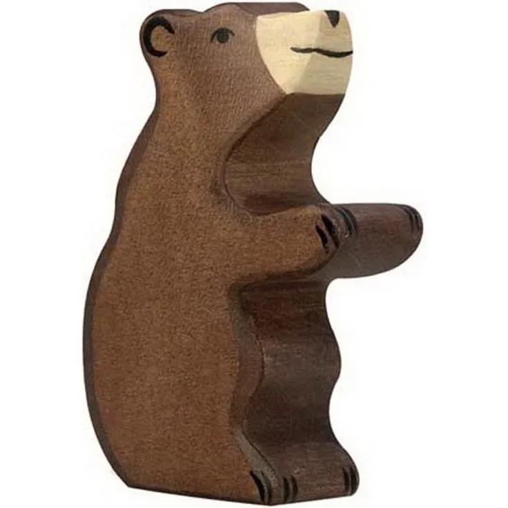 Holztiger Braunbär, klein, sitzend, 80186