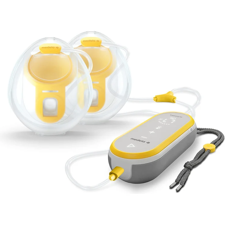 Medela Freestyle Hands-Free Milchpumpe |, tragbare und diskrete elektrische Doppelmilchpumpe mit App-Konnektivität, Yellow – Bild 1