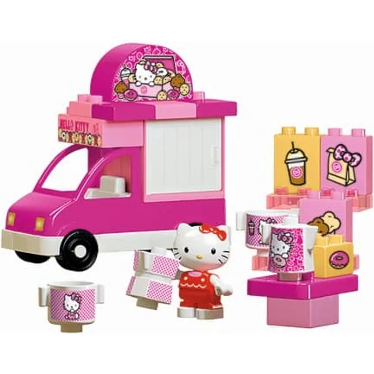 BIG-Bloxx Hello Kitty Eiswagen - Bausteinset mit 26 Teilen inkl. 1 Hello Kitty Spielfigur, verbaubar mit bekannten Spielsteinen für Kinder ab 1,5 Jahren