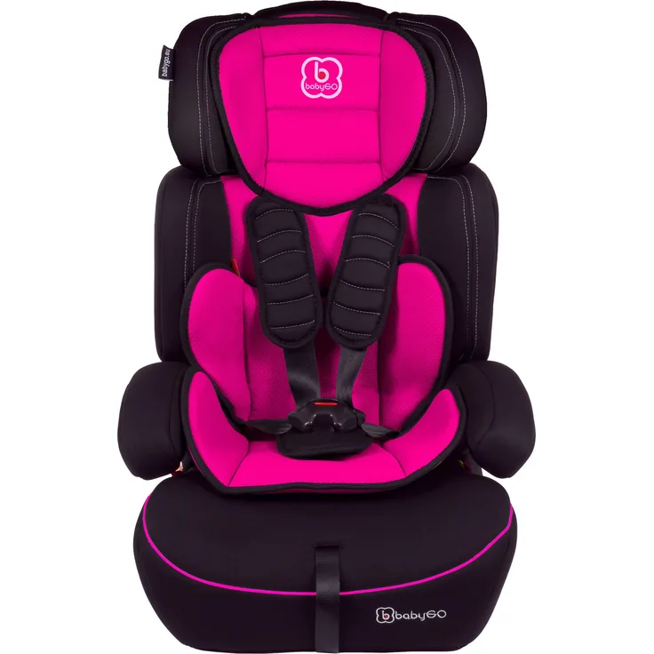BabyGo 'Freemove' Autokindersitz in Pink, 9 bis 36 kg (Gruppe 1/2/3), umbaubar zur Sitzerhöhung