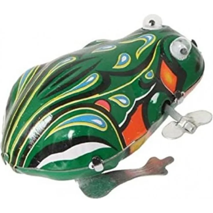Bartl Hüpffrosch Blechspielzeug Aufzieh-Frosch aus Blech