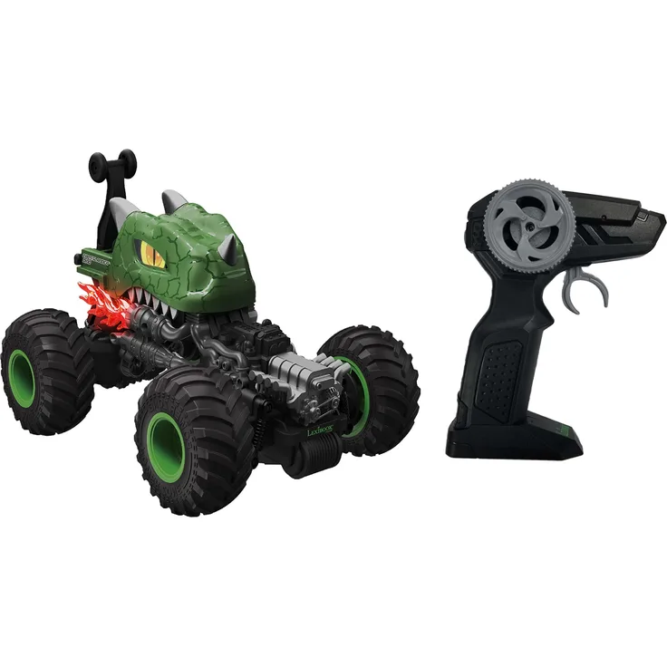 Lexibook RC59D, Crosslander Dino, Ferngesteuertes Dinosaurier-Auto, bis zu 10km/h, verrückte Stunts, Aufbäumen, integriertes Gyroskop, Lichteffekte, wiederaufladbar
