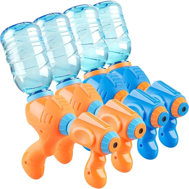 PEARL Profi-Wasserpistole: 4er-Set Wasserpistolen mit PET-Flaschen-Anschluss (Wasserpistole Wasserflasche)