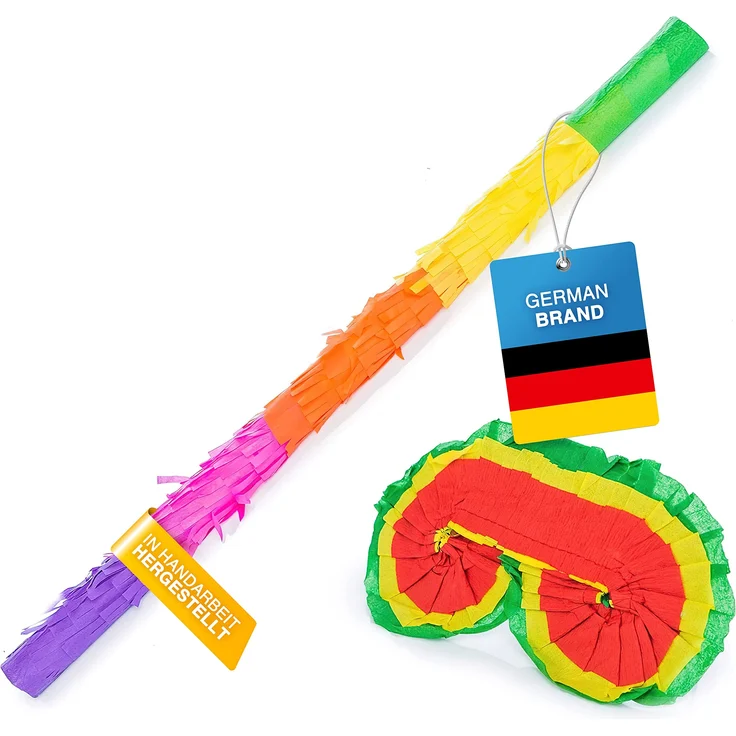 Pinata Party-Dekoration zum Befüllen mit Süßigkeiten für Kinder-Geburtstag Hochzeit Feier (Augenmaske und Stab) – Bild 1