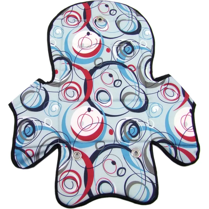 BAMBINIWELT Ersatzbezug Sitzkissen Bezug Auflage für Fahrradsitz kompatibel mit Römer Jockey Design MOD 5 (hellblau rote Kringel)