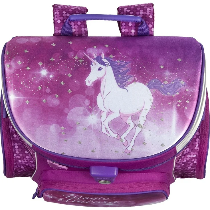 Mädchen Schulranzen 1. Klasse Scooli Campus Fit MAGIC UNICORN 10-teilges Set mit Sporttasche und Einhorn Schultüte 85cm – Bild 3